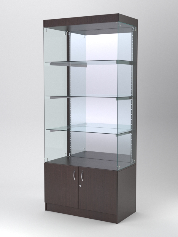 Витрина АСТЕРИЯ №103 (без дверок, задняя стенка - зеркало), Дуб Венге