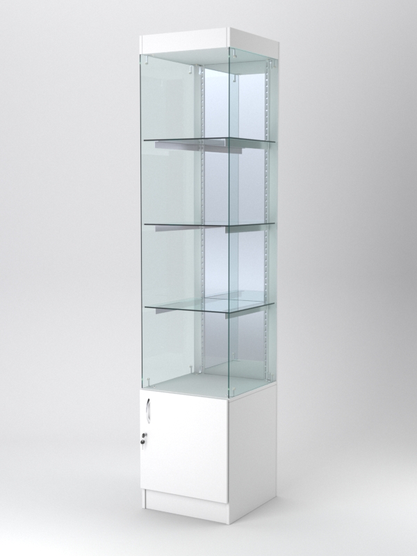 Витрина АСТЕРИЯ №104 (без дверки, задняя стенка - зеркало), Белый