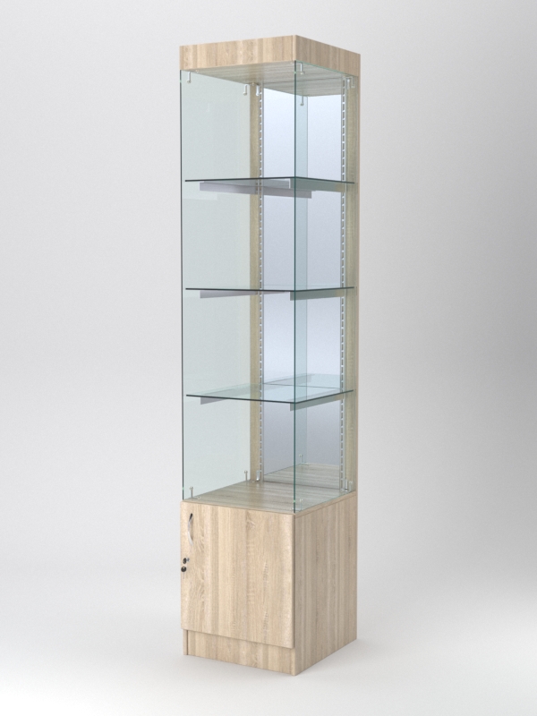Витрина АСТЕРИЯ №104 (без дверки, задняя стенка - зеркало), Дуб Сонома