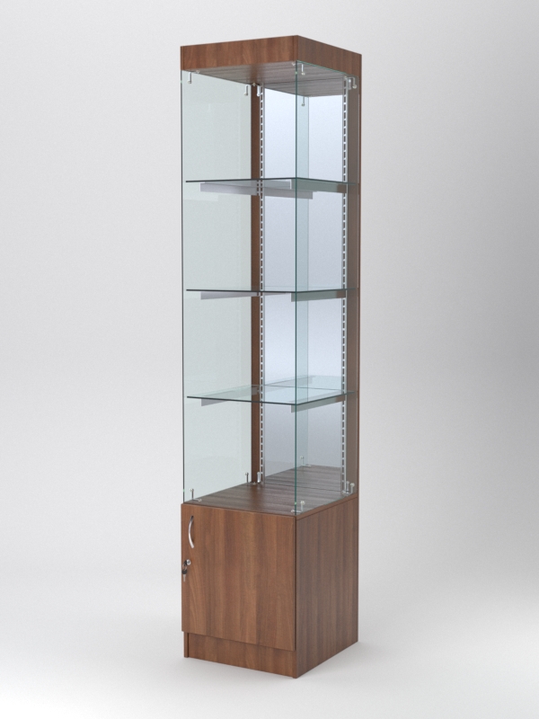Витрина АСТЕРИЯ №104 (без дверки, задняя стенка - зеркало), Орех