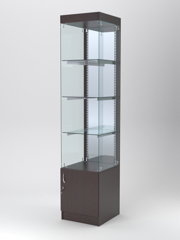 Витрина АСТЕРИЯ №104 (без дверки, задняя стенка - зеркало), Дуб Венге