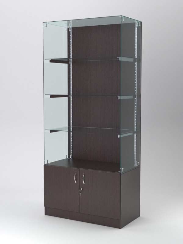 Витрина АСТЕРИЯ №105 (без дверок, задняя стенка - ДСП), Дуб Венге
