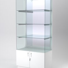 Витрина АСТЕРИЯ №107 (без дверок, задняя стенка - зеркало), Белый