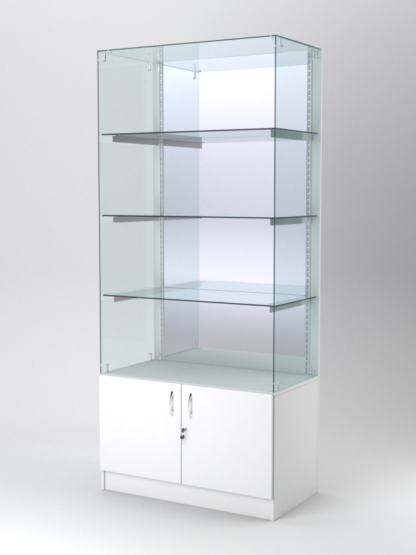 Витрина АСТЕРИЯ №107 (без дверок, задняя стенка - зеркало), Белый