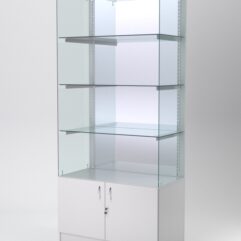 Витрина АСТЕРИЯ №107 (без дверок, задняя стенка - зеркало), Серый