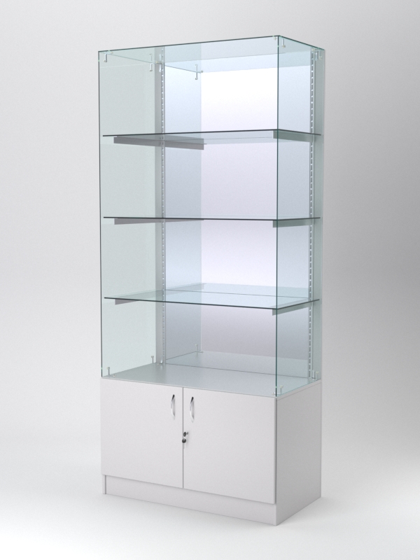 Витрина АСТЕРИЯ №107 (без дверок, задняя стенка - зеркало), Серый