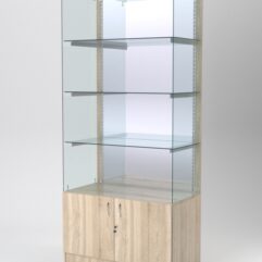 Витрина АСТЕРИЯ №107 (без дверок, задняя стенка - зеркало), Дуб Сонома
