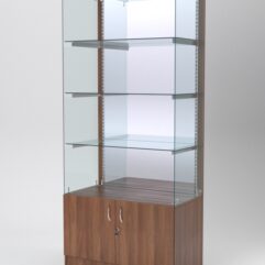 Витрина АСТЕРИЯ №107 (без дверок, задняя стенка - зеркало), Орех