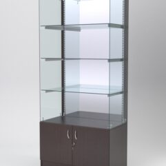 Витрина АСТЕРИЯ №107 (без дверок, задняя стенка - зеркало), Дуб Венге