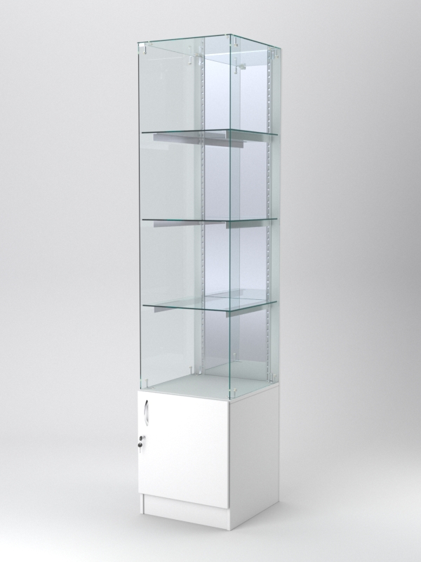 Витрина АСТЕРИЯ №108 (без дверки, задняя стенка - зеркало), Белый