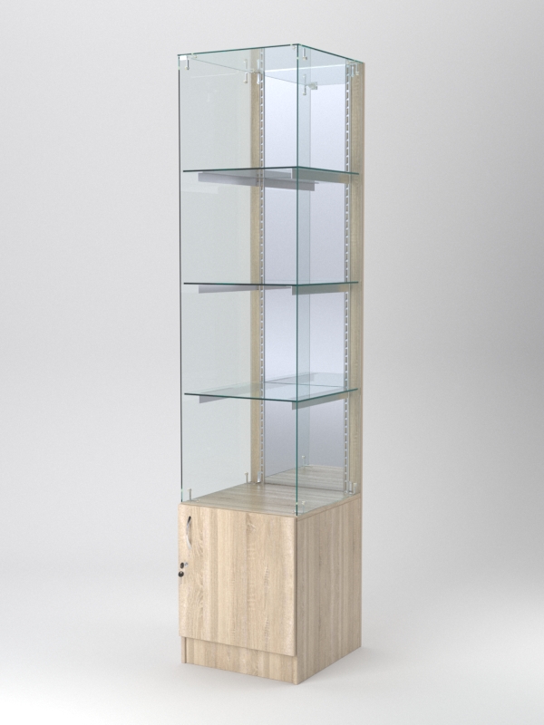 Витрина АСТЕРИЯ №108 (без дверки, задняя стенка - зеркало), Дуб Сонома