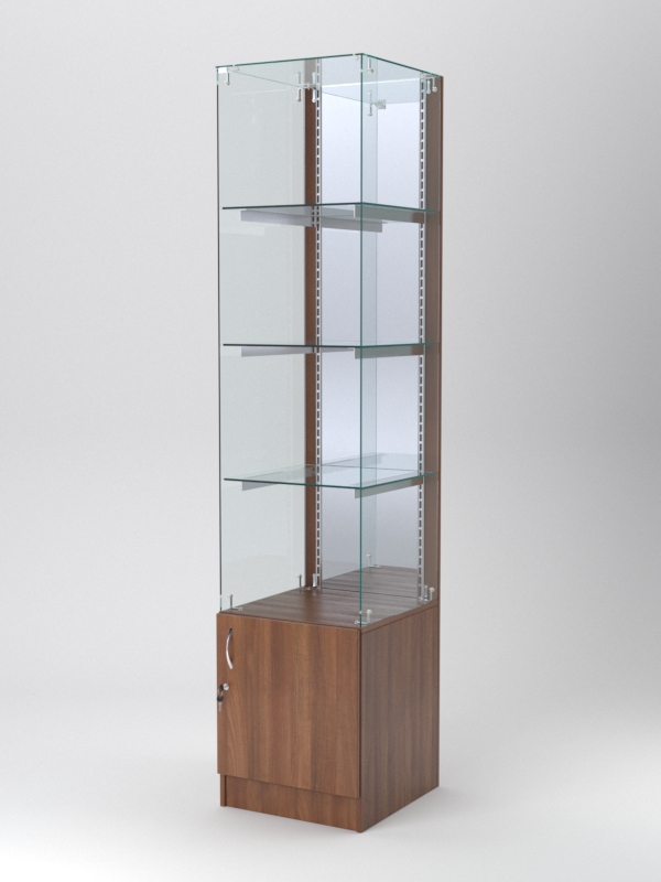 Витрина АСТЕРИЯ №108 (без дверки, задняя стенка - зеркало), Орех