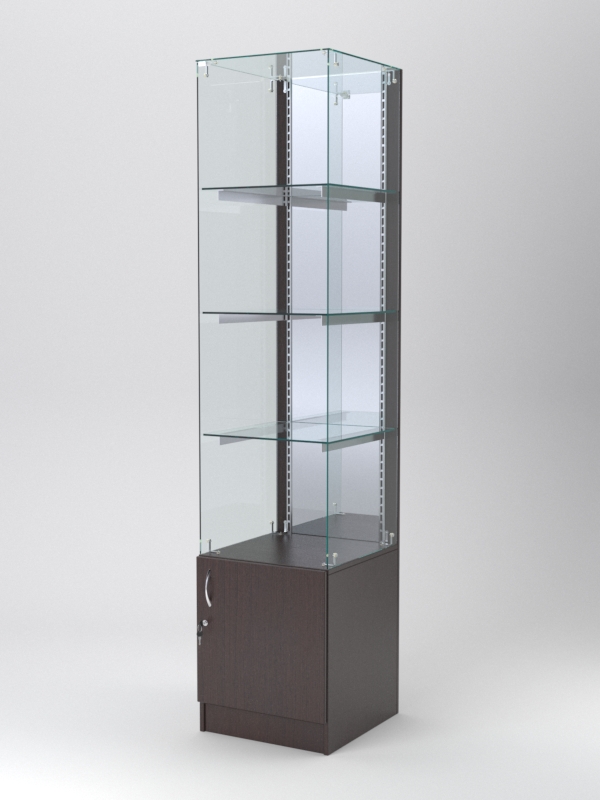 Витрина АСТЕРИЯ №108 (без дверки, задняя стенка - зеркало), Дуб Венге