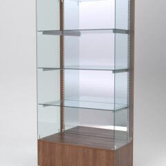 Витрина АСТЕРИЯ №111 (без дверок, задняя стенка - зеркало), Орех