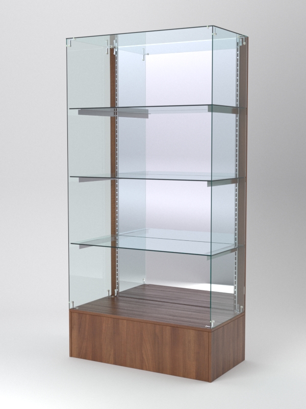 Витрина АСТЕРИЯ №111 (без дверок, задняя стенка - зеркало), Орех