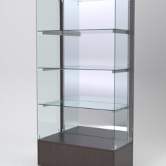 Витрина АСТЕРИЯ №111 (без дверок, задняя стенка - зеркало), Дуб Венге