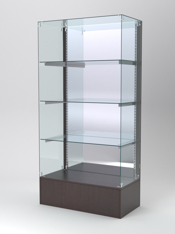 Витрина АСТЕРИЯ №111 (без дверок, задняя стенка - зеркало), Дуб Венге