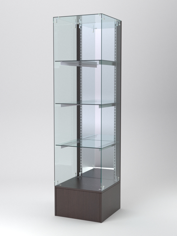 Витрина АСТЕРИЯ №112 (без дверки, задняя стенка - зеркало), Дуб Венге