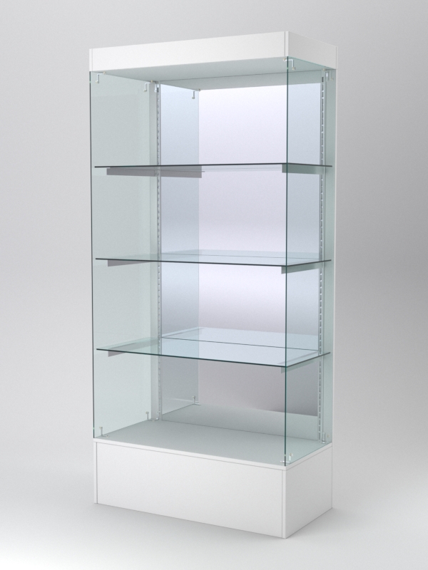 Витрина АСТЕРИЯ №115 (без дверок, задняя стенка - зеркало), Белый