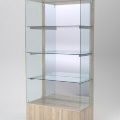 Витрина АСТЕРИЯ №115 (без дверок, задняя стенка - зеркало), Дуб Сонома