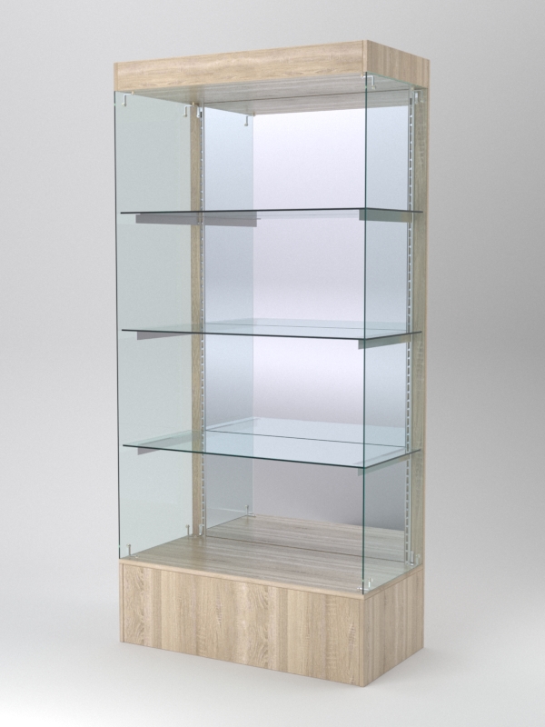 Витрина АСТЕРИЯ №115 (без дверок, задняя стенка - зеркало), Дуб Сонома