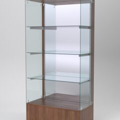 Витрина АСТЕРИЯ №115 (без дверок, задняя стенка - зеркало), Орех