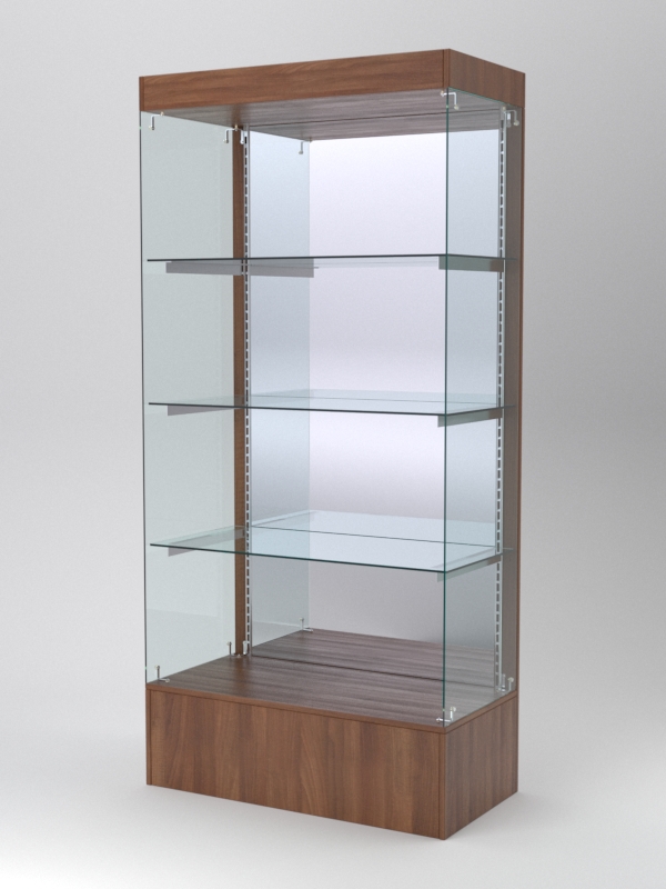 Витрина АСТЕРИЯ №115 (без дверок, задняя стенка - зеркало), Орех