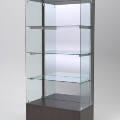 Витрина АСТЕРИЯ №115 (без дверок, задняя стенка - зеркало), Дуб Венге