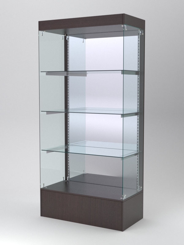 Витрина АСТЕРИЯ №115 (без дверок, задняя стенка - зеркало), Дуб Венге