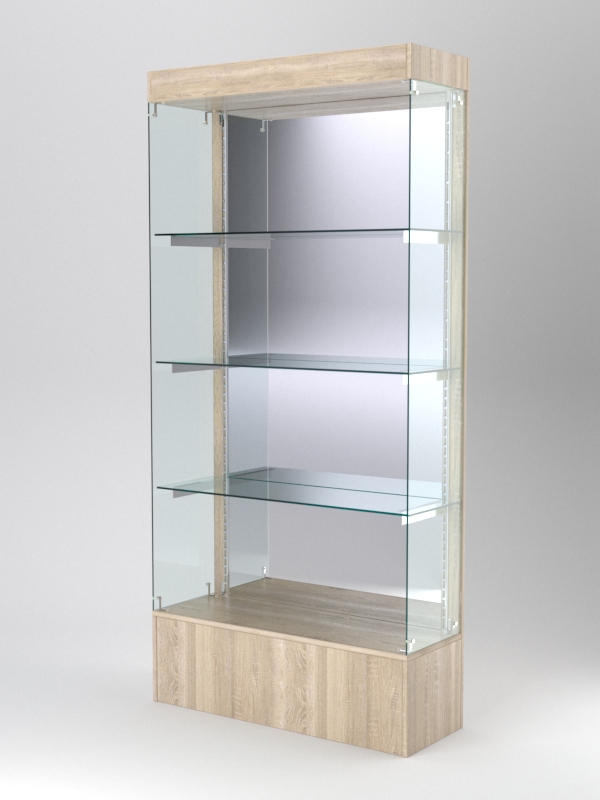 Витрина АСТЕРИЯ №119 (без дверок, задняя стенка - зеркало), Дуб Сонома