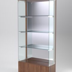 Витрина АСТЕРИЯ №119 (без дверок, задняя стенка - зеркало), Орех