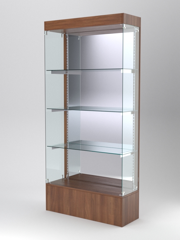 Витрина АСТЕРИЯ №119 (без дверок, задняя стенка - зеркало), Орех