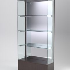 Витрина АСТЕРИЯ №119 (без дверок, задняя стенка - зеркало), Дуб Венге