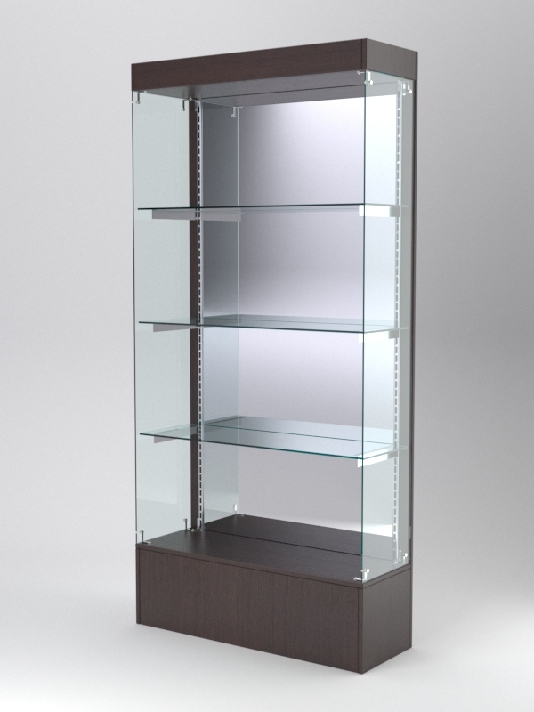 Витрина АСТЕРИЯ №119 (без дверок, задняя стенка - зеркало), Дуб Венге