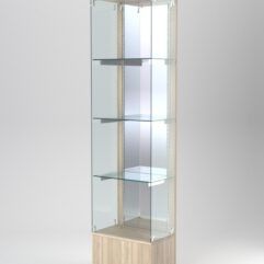 Витрина АСТЕРИЯ №120 (без дверки, задняя стенка - зеркало), Дуб Сонома