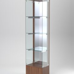 Витрина АСТЕРИЯ №120 (без дверки, задняя стенка - зеркало), Орех