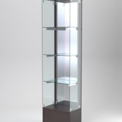 Витрина АСТЕРИЯ №120 (без дверки, задняя стенка - зеркало), Дуб Венге