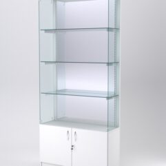 Витрина АСТЕРИЯ №123 (без дверок, задняя стенка - зеркало), Белый