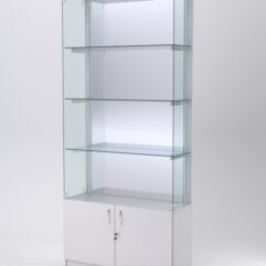 Витрина АСТЕРИЯ №123 (без дверок, задняя стенка - зеркало), Серый