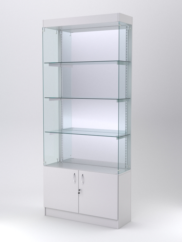 Витрина АСТЕРИЯ №123 (без дверок, задняя стенка - зеркало), Серый