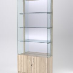 Витрина АСТЕРИЯ №123 (без дверок, задняя стенка - зеркало), Дуб Сонома