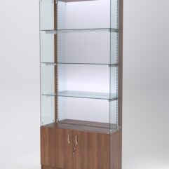 Витрина АСТЕРИЯ №123 (без дверок, задняя стенка - зеркало), Орех