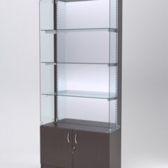 Витрина АСТЕРИЯ №123 (без дверок, задняя стенка - зеркало), Дуб Венге