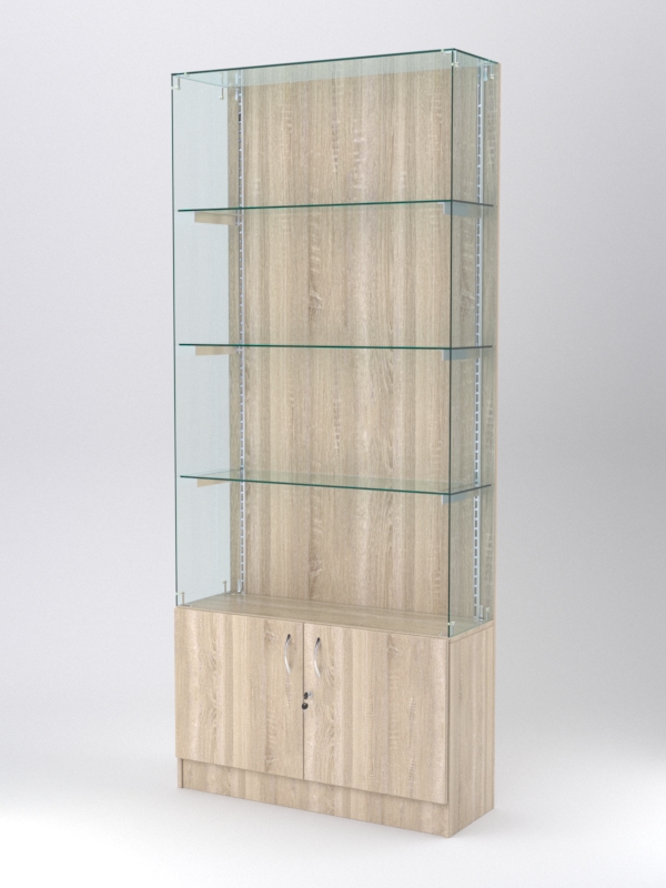 Витрина АСТЕРИЯ №125 (без дверок, задняя стенка - ДСП), Дуб Сонома