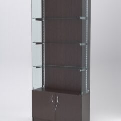 Витрина АСТЕРИЯ №125 (без дверок, задняя стенка - ДСП), Дуб Венге