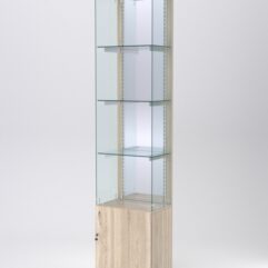 Витрина АСТЕРИЯ №124 (без дверки, задняя стенка - зеркало), Дуб Сонома