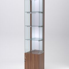 Витрина АСТЕРИЯ №124 (без дверки, задняя стенка - зеркало), Орех