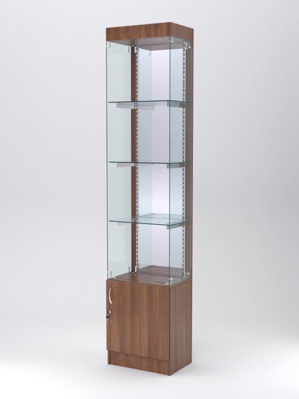 Витрина АСТЕРИЯ №124 (без дверки, задняя стенка - зеркало), Орех