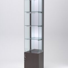 Витрина АСТЕРИЯ №124 (без дверки, задняя стенка - зеркало), Дуб Венге