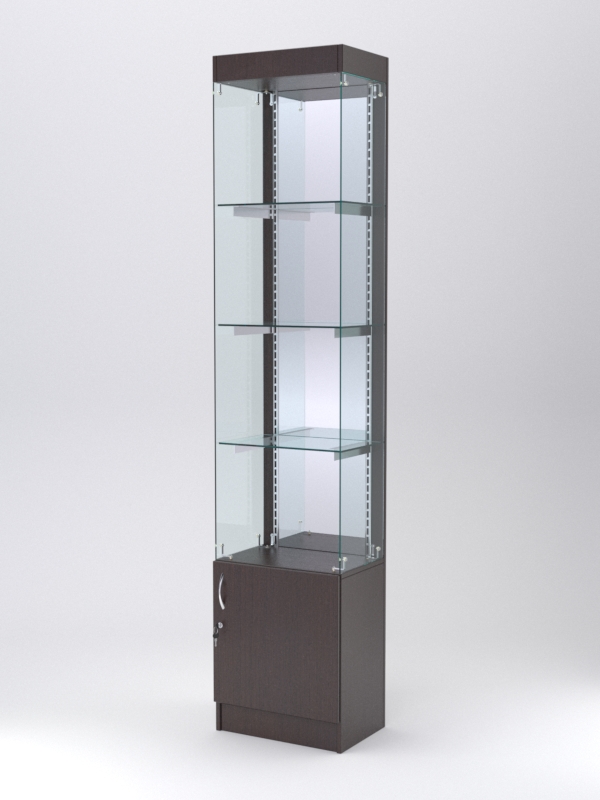 Витрина АСТЕРИЯ №124 (без дверки, задняя стенка - зеркало), Дуб Венге